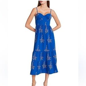 Betsey Johnson Royal Blue Floral Midi Skirt